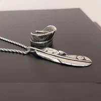 ست گردنبند انگشتر استیل -مدل پر، سپر و اسکلت