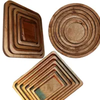 مجموعه 5 عددی سینی چوب دایره مربع  م ستط یل 15تیکه