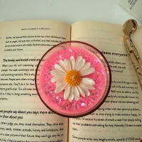 شمع گل بابونه داخل ظرف شیشه ایی
