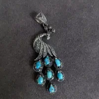 پلاک نقره طاووس