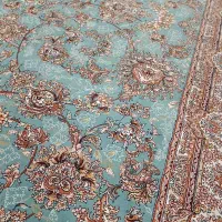 فرش ۶متری ۷۰۰ شانه آبی فیروزه ای