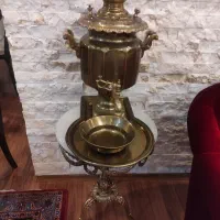 سماور زغالی روس  سینی وکاسه