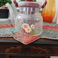 قوری شیشه ای سالم .ترک