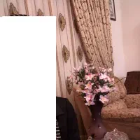 سه عدد پرده با والون  میل پرده طلایی