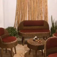 میز صندلی حصیری