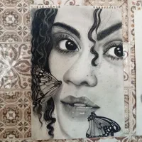 طراحی چهره با سیاه قلم|تابلو، نقاشی، عکس|چابهار, |دیوار