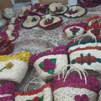 کیف گلدار حصیری