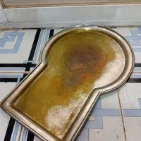 سینی زیر سماور برنجی قدیمی عتیقه سنگین وزن