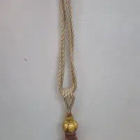 پرده تور سفید طلایی سالم با یالان آبی کله غازی|پرده، رانر، رومیزی|اصفهان, عسگریه|دیوار