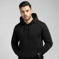 هودی کلاهدار مردانه بیسیک مشکی- پرداخت درب منزل