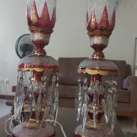 شمعدانی رومیزی کریستال ، لاله جفتی