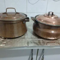 دیگچه قابلمه مسی.دوعددوزن ۳کیلو ۱۰۰گرم