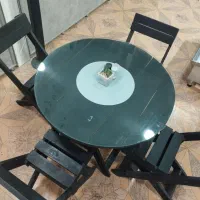 میزو صندلی چوبی تاشوی چهار نفره 3دست|میز و صندلی غذاخوری|مهاباد (آذربایجان غربی), |دیوار