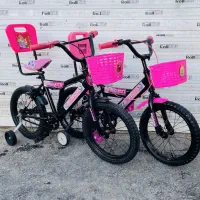 دوچرخه 16 دخترانه صورتی دارای کمکی پشتی سبد کوثر|دوچرخه، اسکیت، اسکوتر|نیشابور, خط کاشمر|دیوار