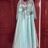 لباس شب مجلسی ابی پرنسسی همراه شنل دوخت مزونی