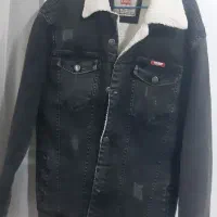 کاپشن لی خزدار رنگ زغالی