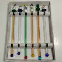 6 عدد قاشق همزن شربت شیشه ایی (خاص و کمیاب)