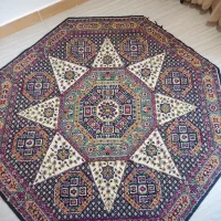 دو عدد قالیچه گرد و مستطیل خوش نقشه