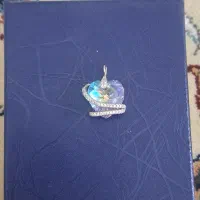 پلاک نقره قلب ۷ رنگ و گوشواره