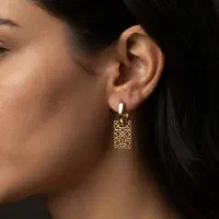 گوشواره ژوپینگ اصل با ابکاری طلا