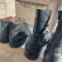پوتین زیپ دار و نیم بوت چرم سایز ۴۳