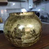 گلدان  طلایی سایز بزرگ سالم