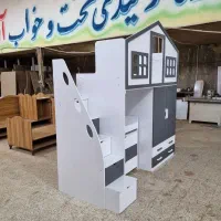 تخت دو طبقه طرح یک نفره مدل کلبه سایز نوجوان|تخت و سرویس خواب|مشهد, خلق آباد سفلی|دیوار