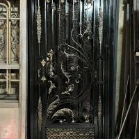 درب حیاط آهنی سنگین دو لنگه