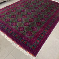 فرش دستباف (بساک)یه ۹ متری تک اعلای کرک سبز|فرش|مشکین‌دشت, |دیوار