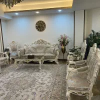 سرویس مبل استیل کلاسیک چوب راش بهمراه میز نهارخوری