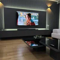 کاغذ دیواری تی وی روم سقف کاذب کناف پشت تلوزیوون