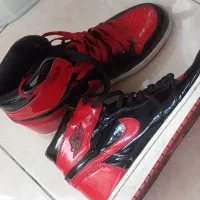 کتونی نایک ایر جردن وان ساقدار ورنی  مشکی قرمز