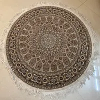 فرش گرد ۱ متری ۷۰۰شانه خاطره کویر کاشان تراکم ۲۵۵۰