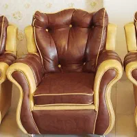 آگهی فروش مبل تمام چرم کار کرده هفت نفره