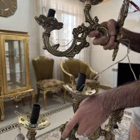 دیوار کوب آبکاری برنز دو شعله|لوستر و چراغ آویز|تهران, آشتیانی|دیوار