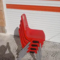 8 صندلی انتظار مشکی و قرمز و یک عدد گل میز بزرگ|دفتر کار|رامهرمز, |دیوار