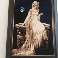 تابلو فرش زن چاه