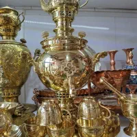 سماور زغالی باکلیه وسایل برنزی زیباوچشمگیر