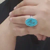 انگشترنقره فیروزه دامغان کاملا سالم وزنده