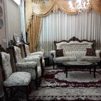 مبلمان ۹ نفره با میز جلو مبلی و ۲ عدد عسلی|مبلمان خانگی و میز عسلی|نهاوند, |دیوار