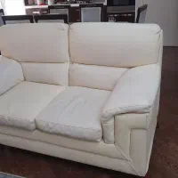 مبل ۷نفره چرمی لیمویی کمرنگ|مبلمان خانگی و میز عسلی|قائمشهر, |دیوار