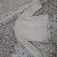 کت چرم مردانه رنگ شیری