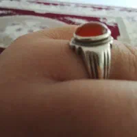 انگشتر دست ساز با نگین عقیق یمن کهنه|جواهرات|شیراز, کوزه گری|دیوار