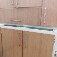 کابینت آشپزخانه فلزی با درب روکش طرح چوب رنگ روشن|مصالح و تجهیزات ساختمان|لنجان, |دیوار