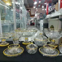 بورس وپخش عمده سرویس بلور لب طلا شامپاین ساده