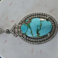 پلاک گردن بند فیروزه نیشابور رگه طلا