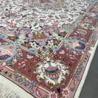 فرش دستباف (بساک)جفت ۹ متری کاسه کوزه گل ابریشم|فرش|مشکیندشت, |دیوار