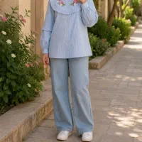شومیز نخی دخترانه نوجوان گلدوزی شده