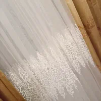 پرده تور حاشیه دار +والان ترک طلایی بسیارباکیفیت