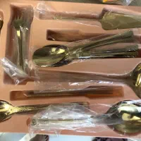 سرویس قاشق و چنگال طلایی اصل